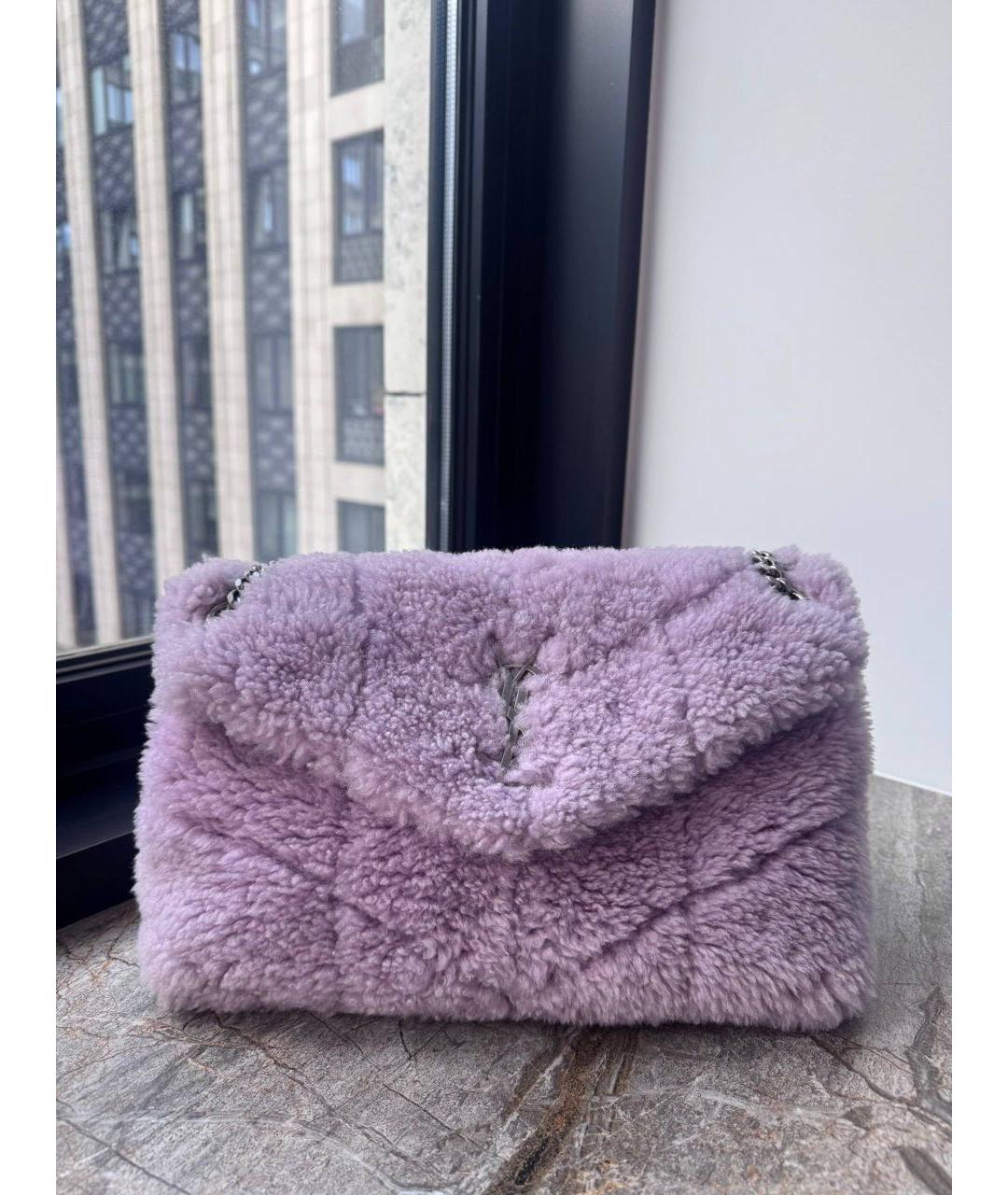 SAINT LAURENT Розовая меховая сумка через плечо, фото 6