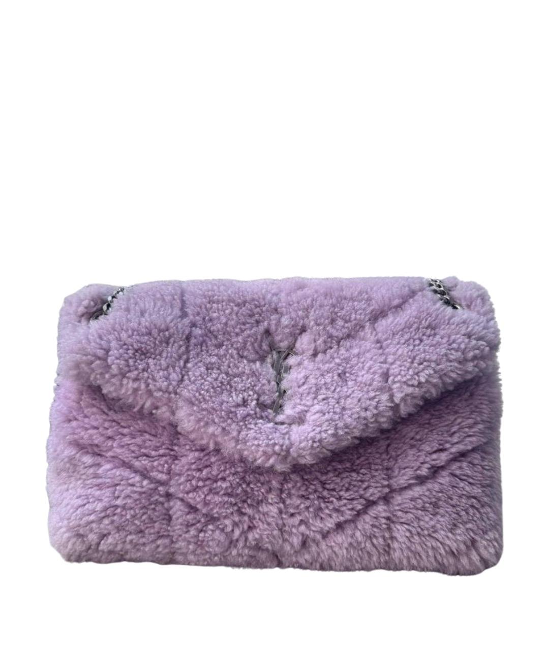 SAINT LAURENT Розовая меховая сумка через плечо, фото 1