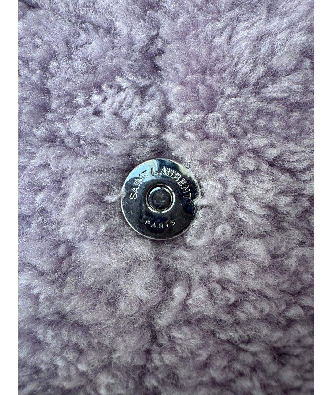 SAINT LAURENT Розовая меховая сумка через плечо, фото 5