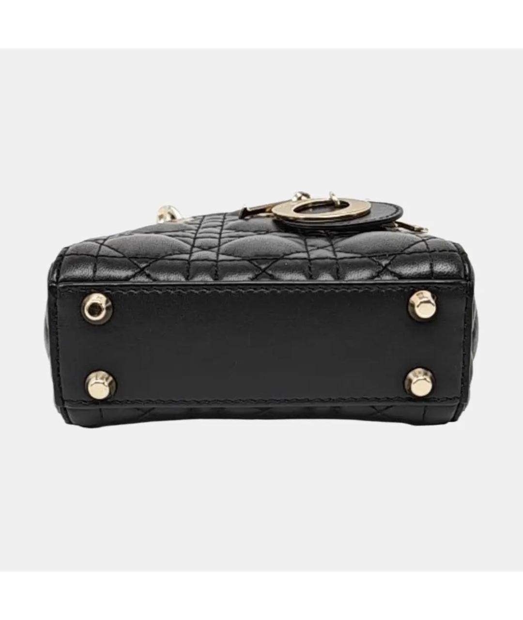 CHRISTIAN DIOR Черная кожаная сумка через плечо, фото 5