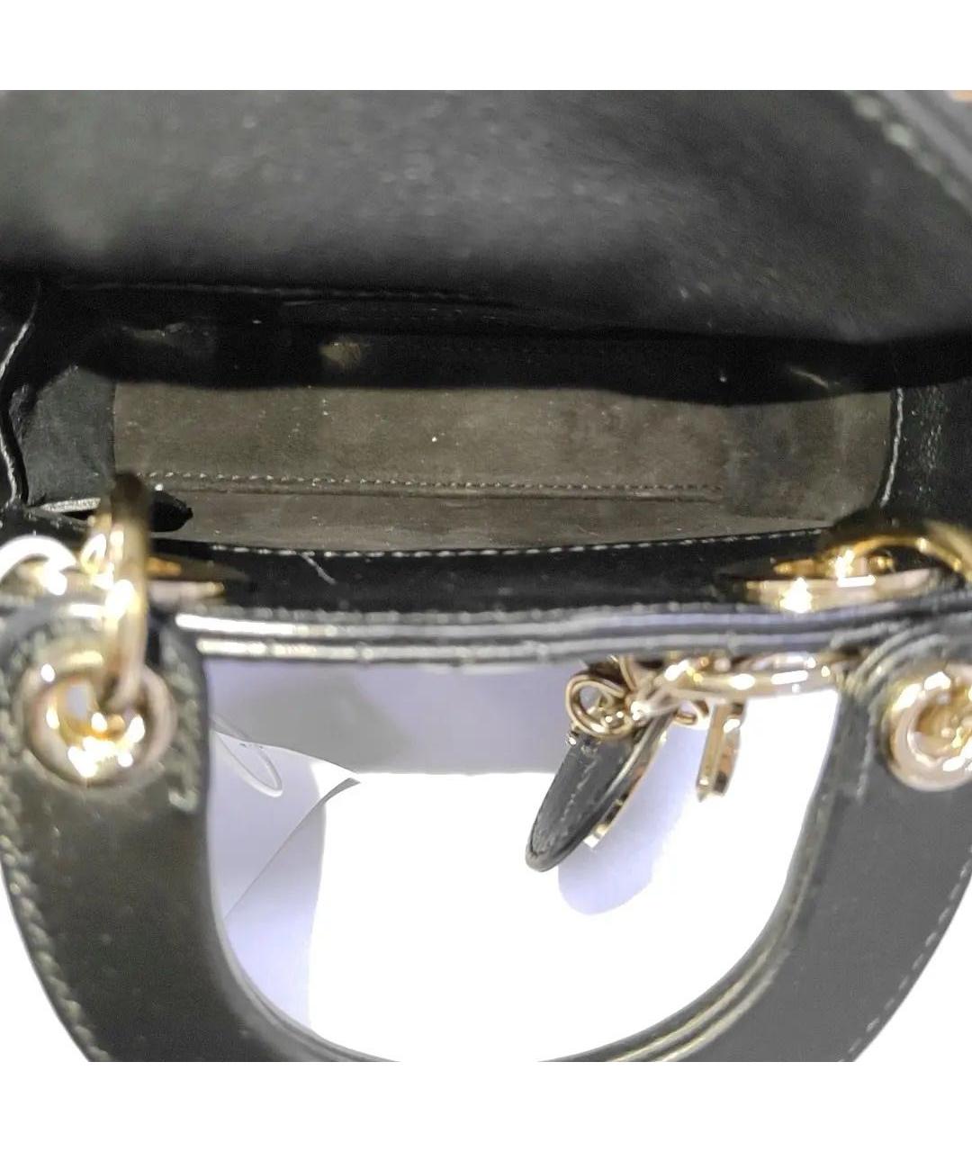 CHRISTIAN DIOR Черная кожаная сумка через плечо, фото 6