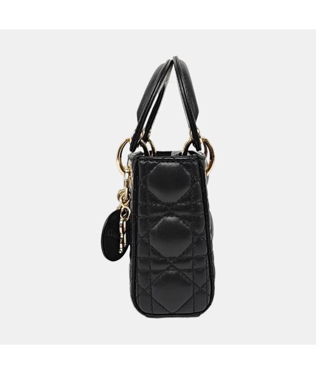 CHRISTIAN DIOR Черная кожаная сумка через плечо, фото 2