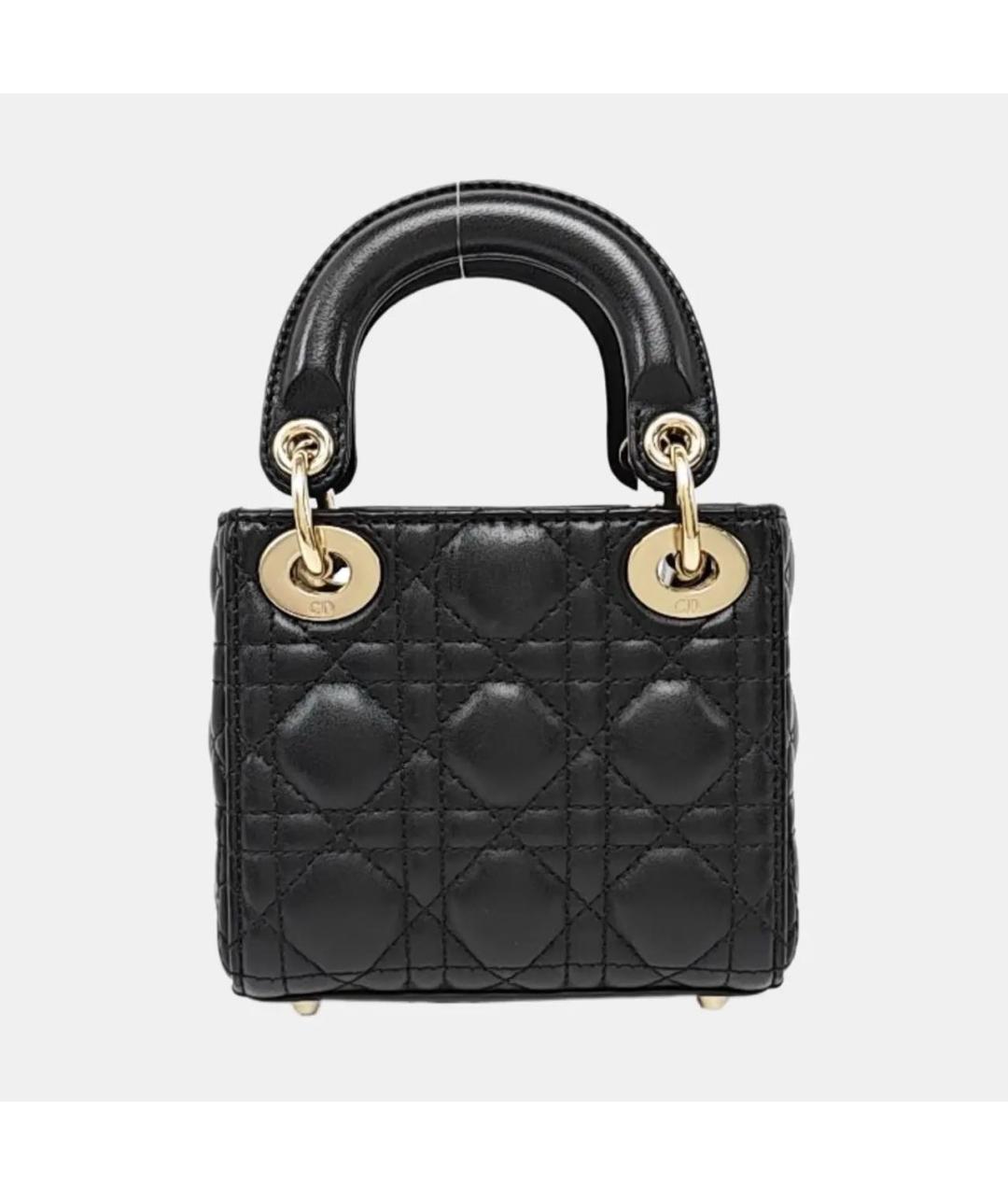 CHRISTIAN DIOR Черная кожаная сумка через плечо, фото 4