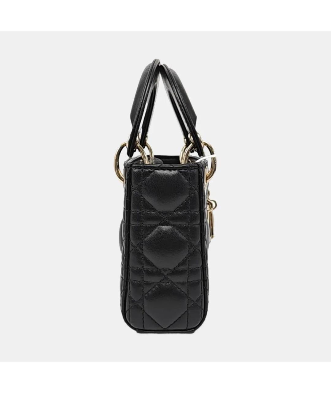 CHRISTIAN DIOR Черная кожаная сумка через плечо, фото 3