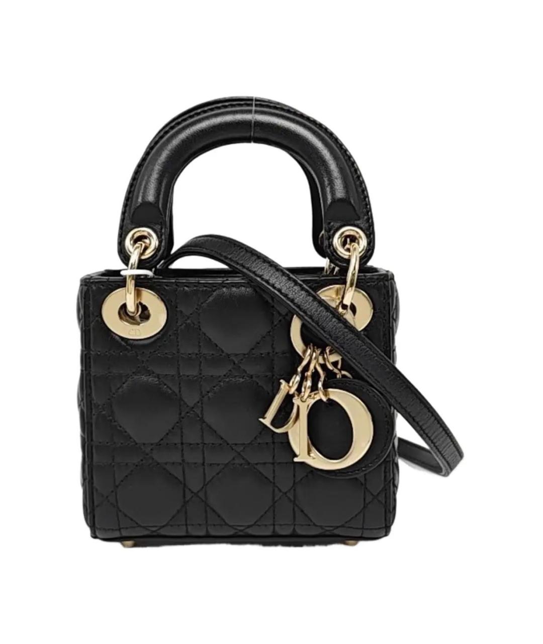 CHRISTIAN DIOR Черная кожаная сумка через плечо, фото 9