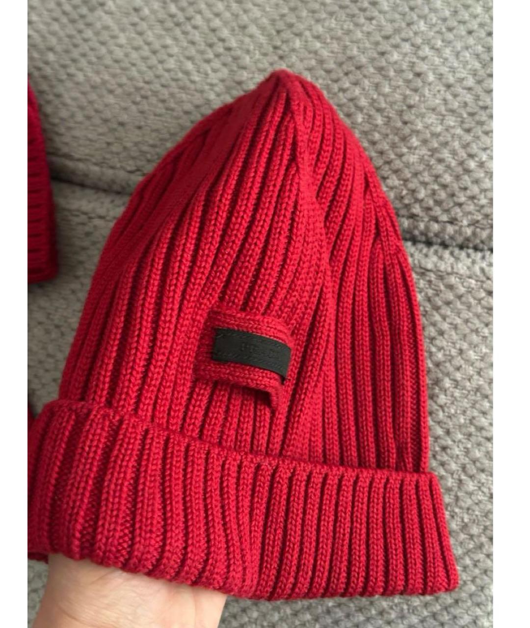 PRADA Красная шерстяная шапка, фото 2