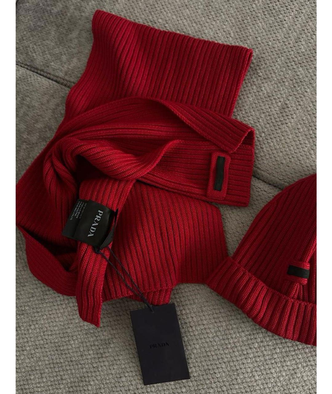 PRADA Красная шерстяная шапка, фото 4