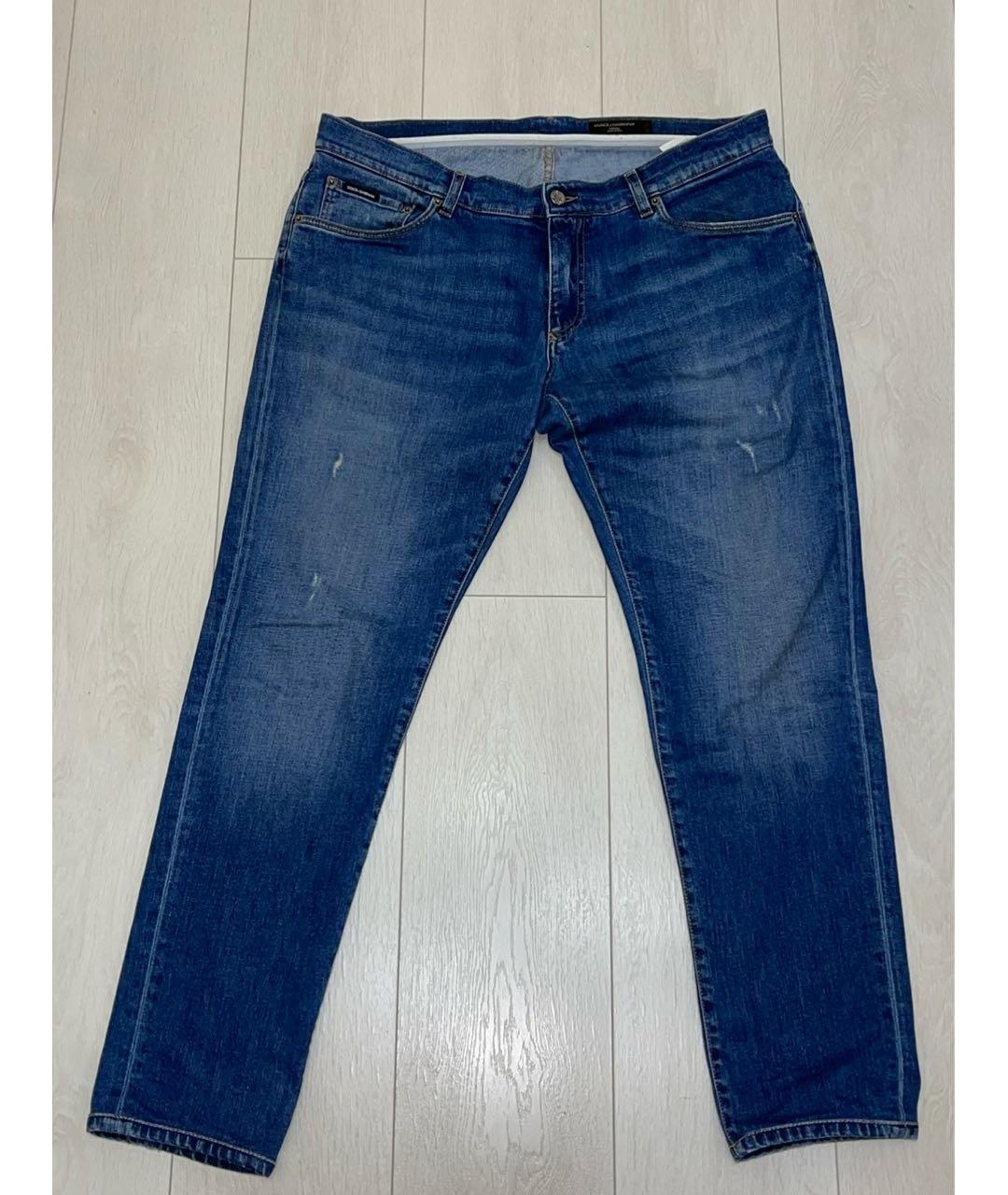 DOLCE&GABBANA Синие хлопковые джинсы скинни, фото 3
