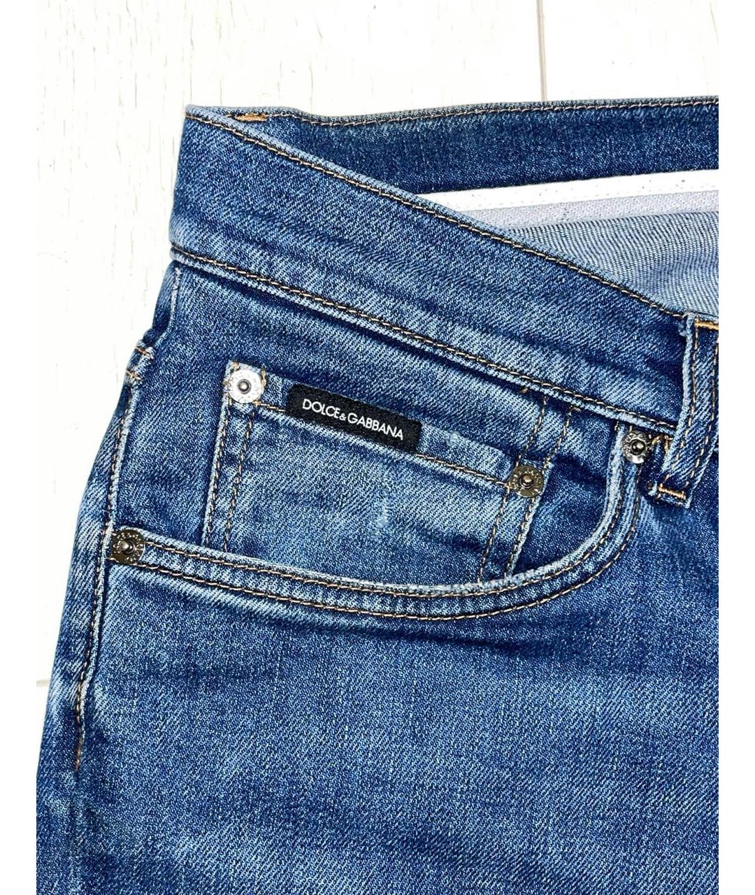 DOLCE&GABBANA Синие хлопковые джинсы скинни, фото 5