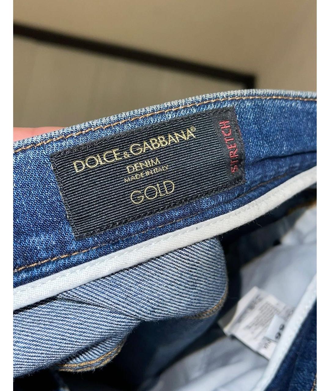 DOLCE&GABBANA Синие хлопковые джинсы скинни, фото 7