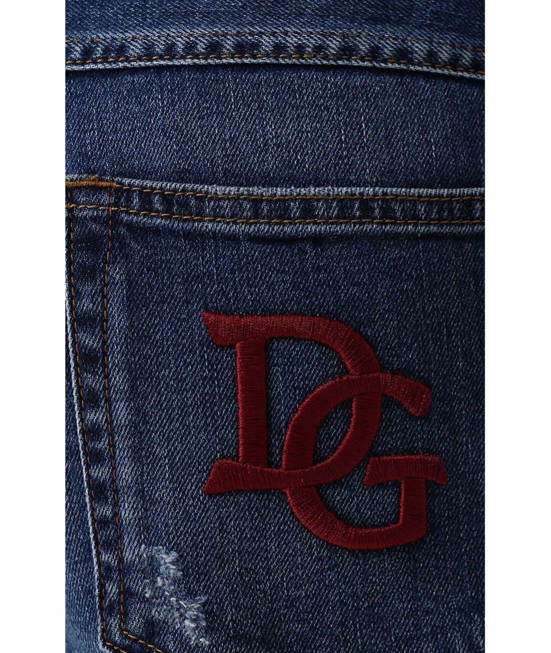 DOLCE&GABBANA Синие хлопковые джинсы скинни, фото 2