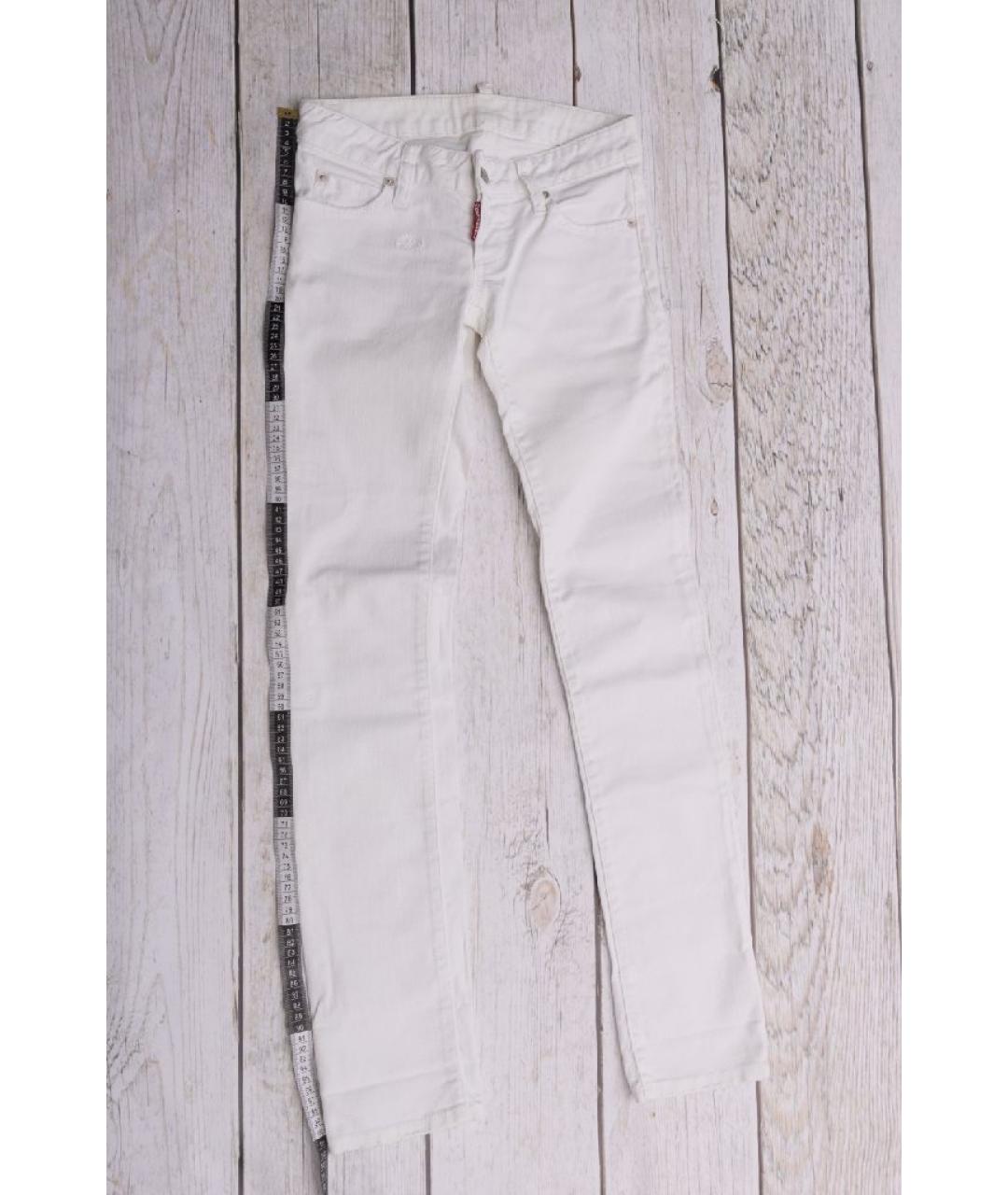 DSQUARED2 Белые хлопковые джинсы слим, фото 7