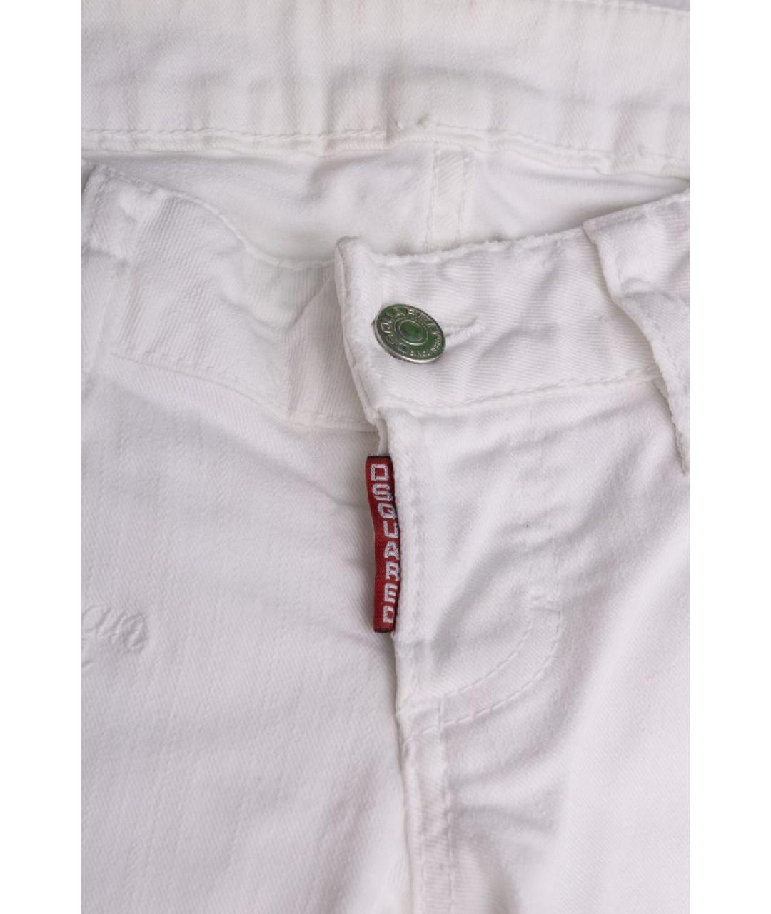 DSQUARED2 Белые хлопковые джинсы слим, фото 3
