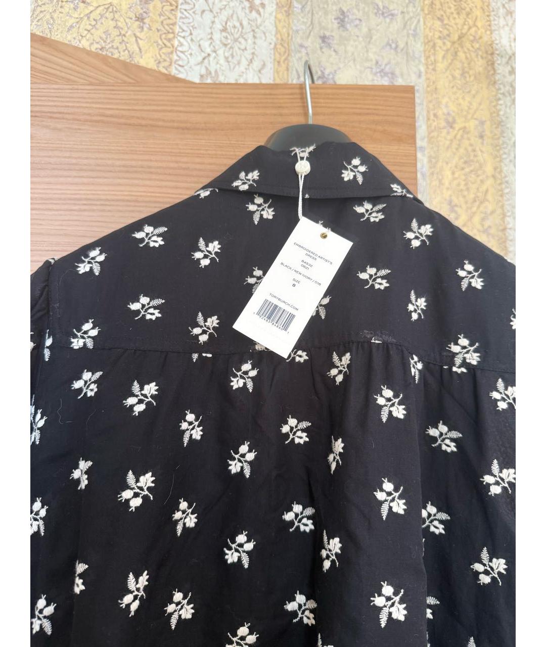 TORY BURCH Черное хлопковое повседневное платье, фото 4