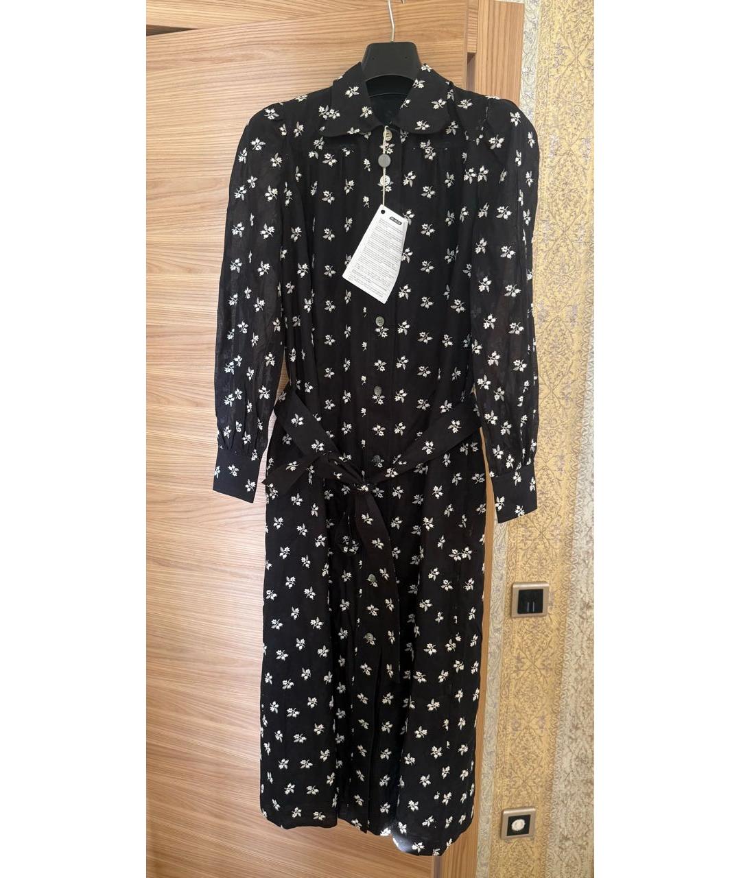 TORY BURCH Черное хлопковое повседневное платье, фото 2