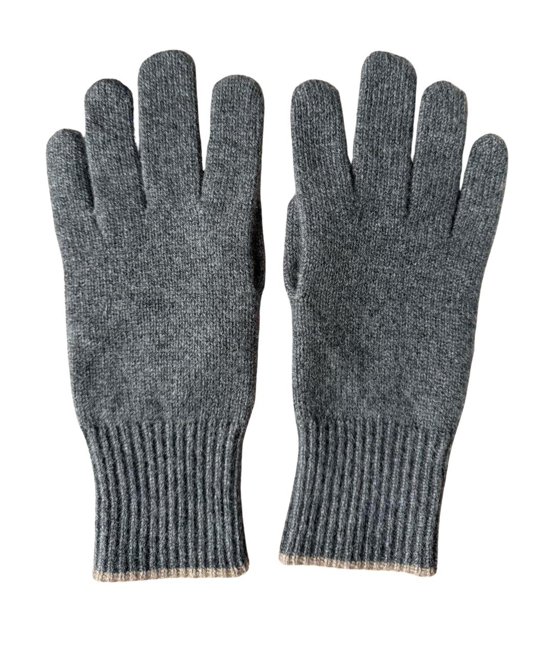 BRUNELLO CUCINELLI Серые кашемировые перчатки, фото 1