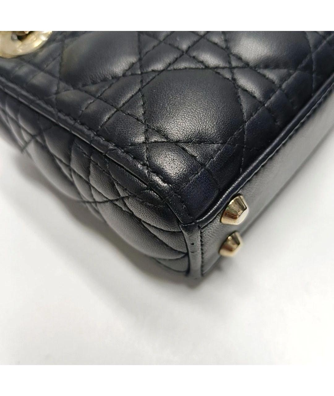 CHRISTIAN DIOR Черная кожаная сумка через плечо, фото 7