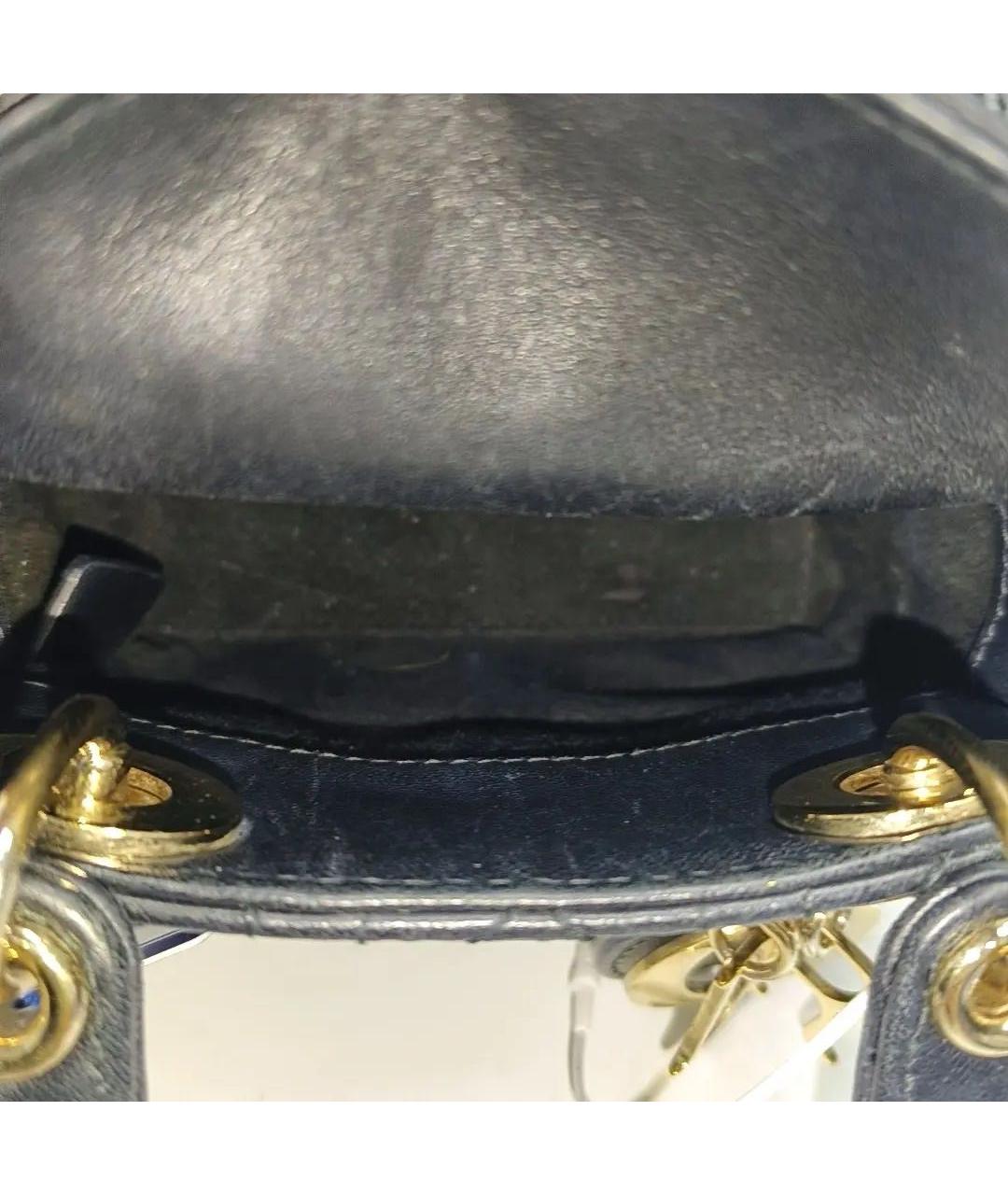 CHRISTIAN DIOR Черная кожаная сумка через плечо, фото 5