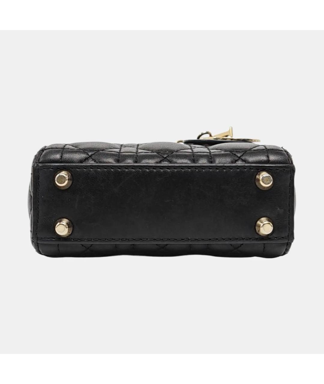 CHRISTIAN DIOR Черная кожаная сумка через плечо, фото 4