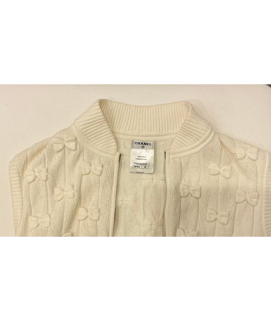 CHANEL Белая хлопковая жилетка, фото 3