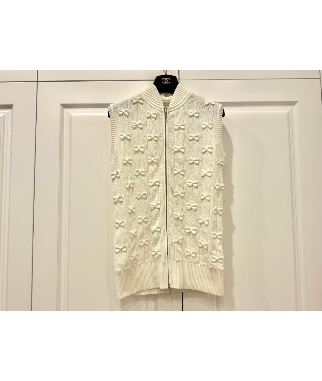 CHANEL Белая хлопковая жилетка, фото 6