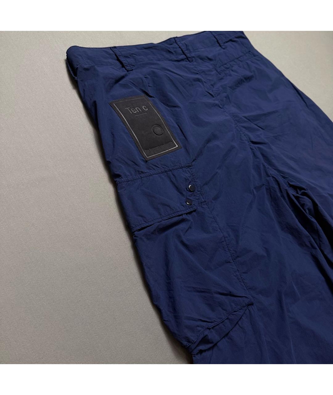 TEN C Темно-синие хлопковые повседневные брюки, фото 4