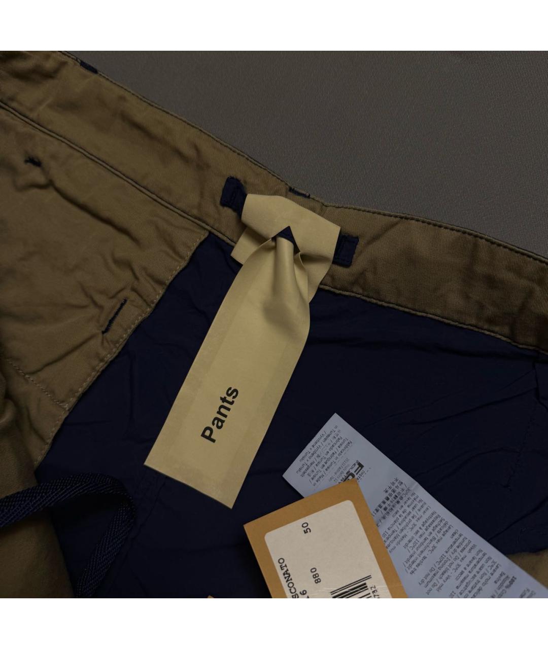 TEN C Темно-синие хлопковые повседневные брюки, фото 7