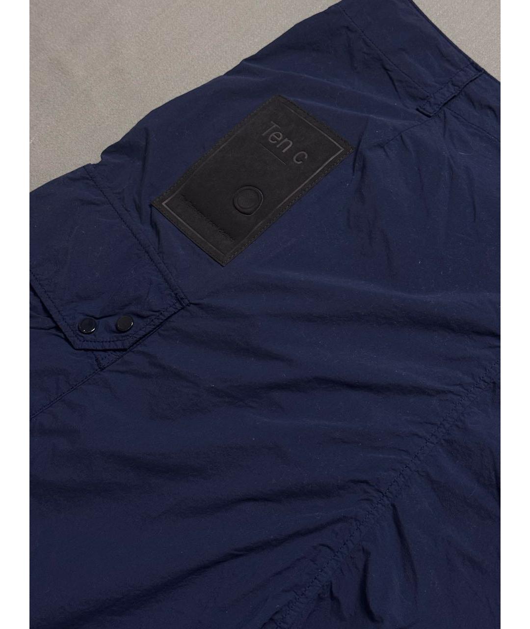 TEN C Темно-синие хлопковые повседневные брюки, фото 5