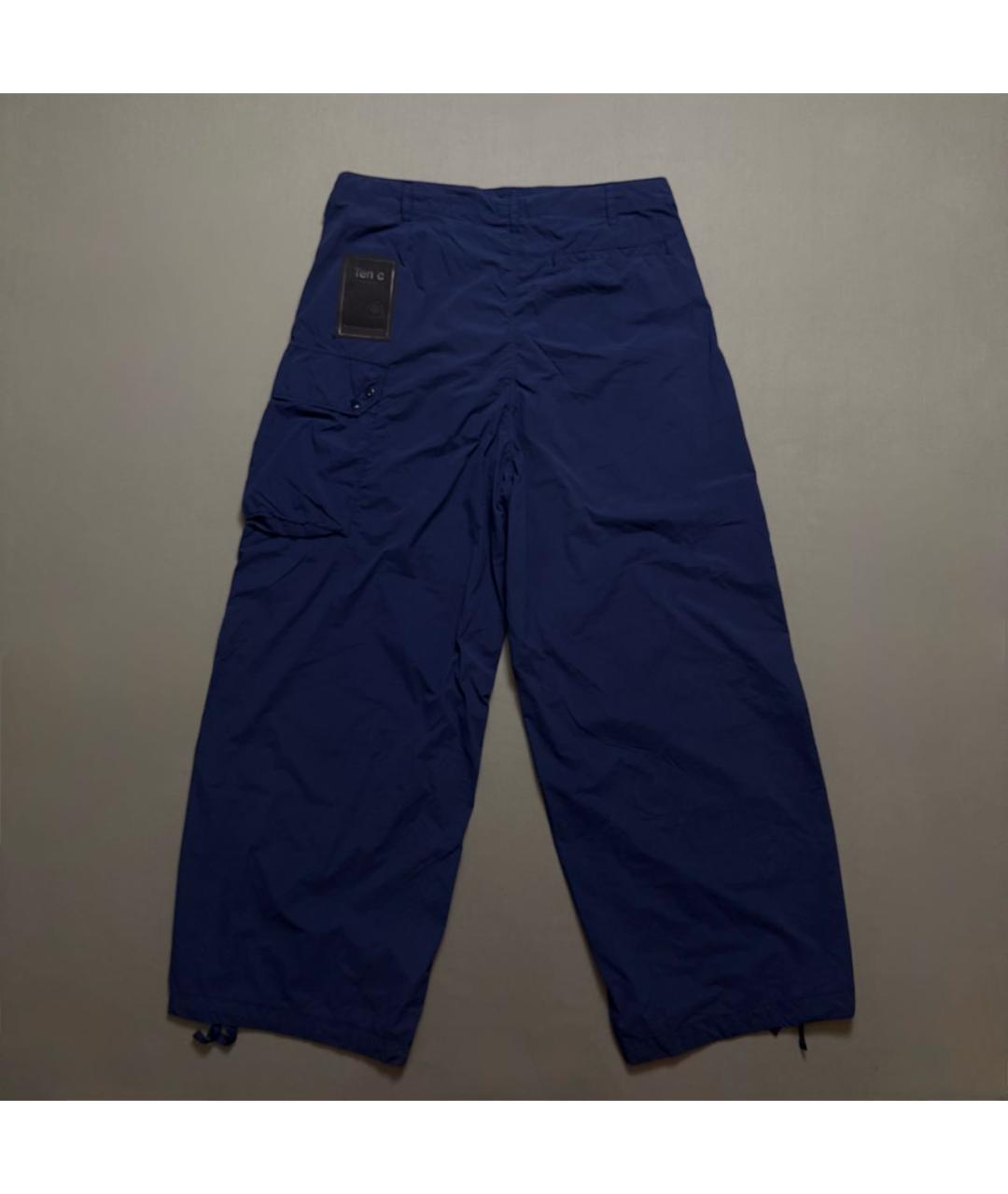 TEN C Темно-синие хлопковые повседневные брюки, фото 2