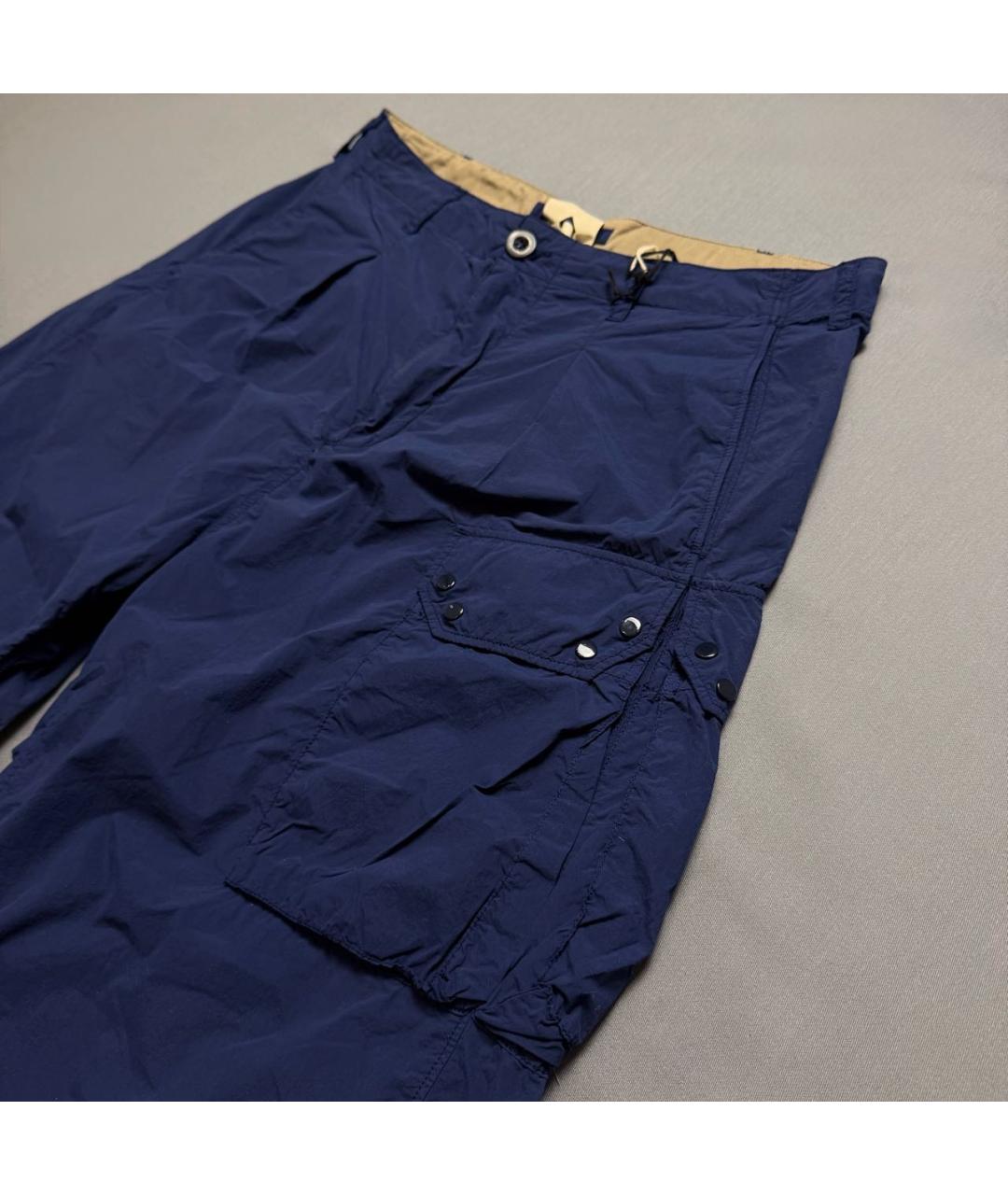 TEN C Темно-синие хлопковые повседневные брюки, фото 3