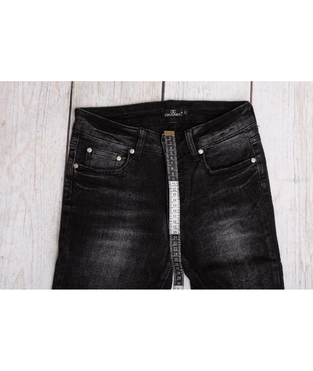 CHANEL Черные хлопковые джинсы слим, фото 9