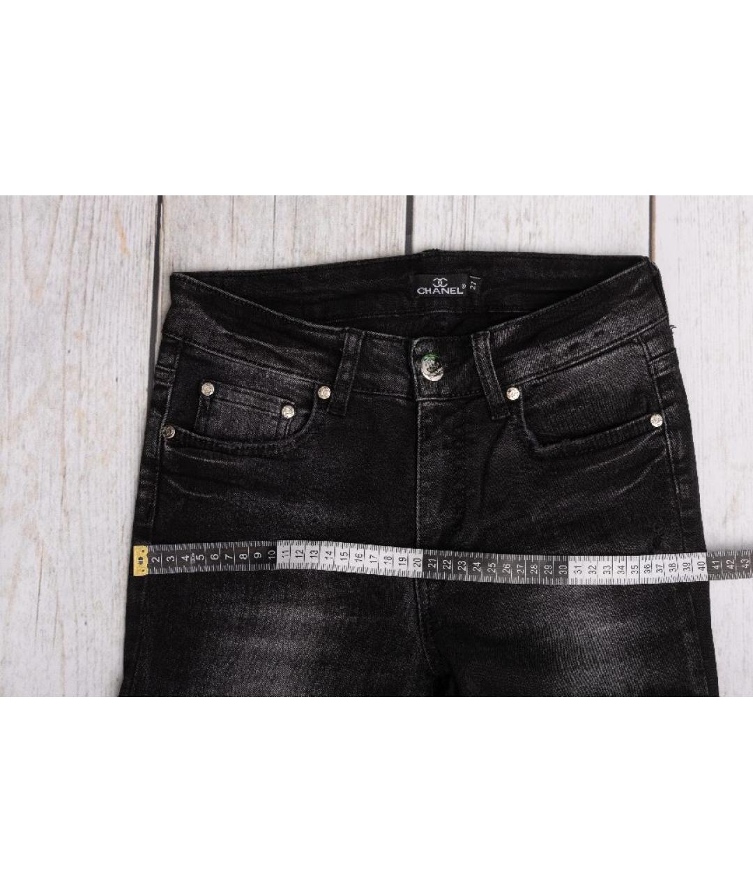 CHANEL Черные хлопковые джинсы слим, фото 6