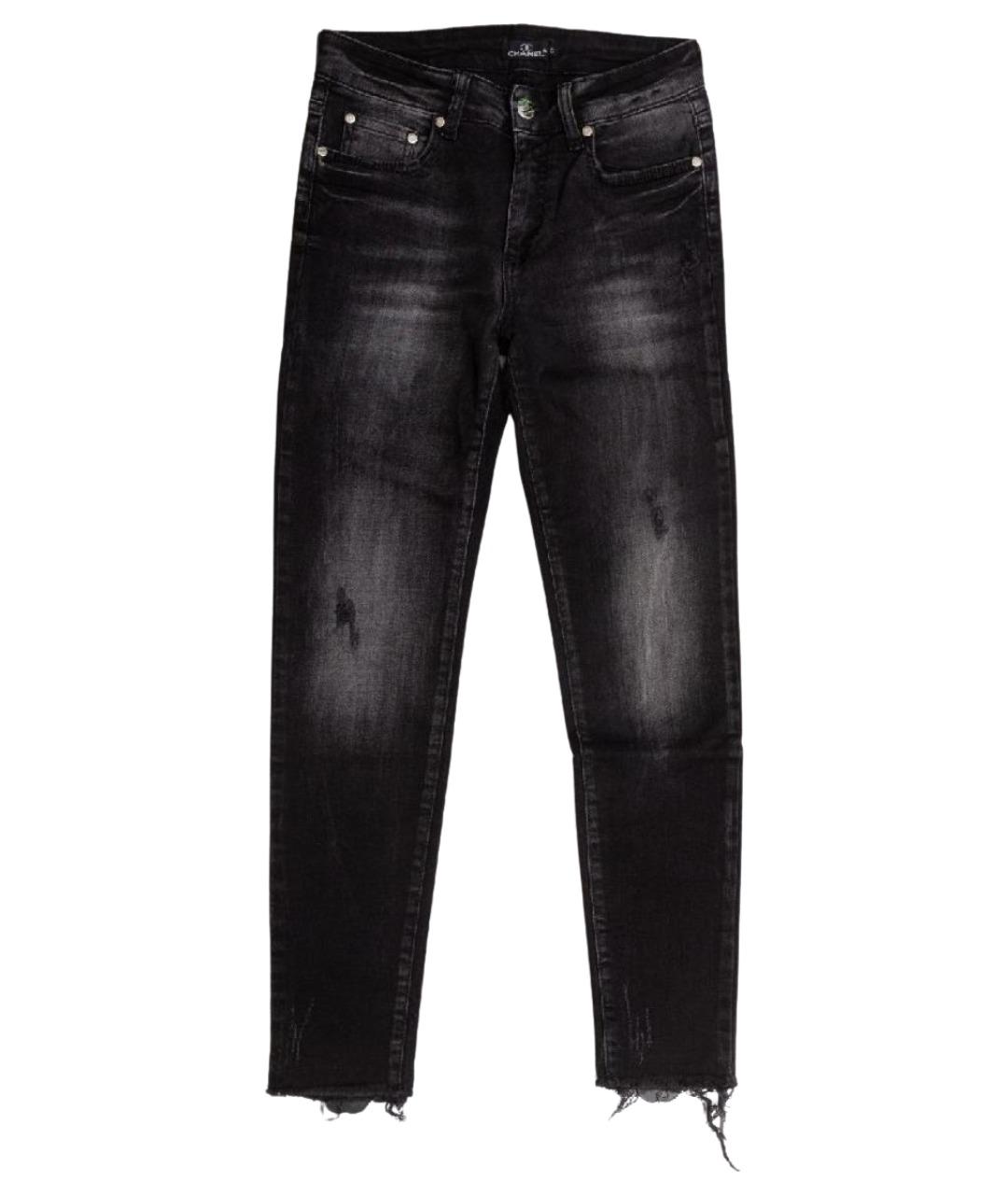 CHANEL Черные хлопковые джинсы слим, фото 11