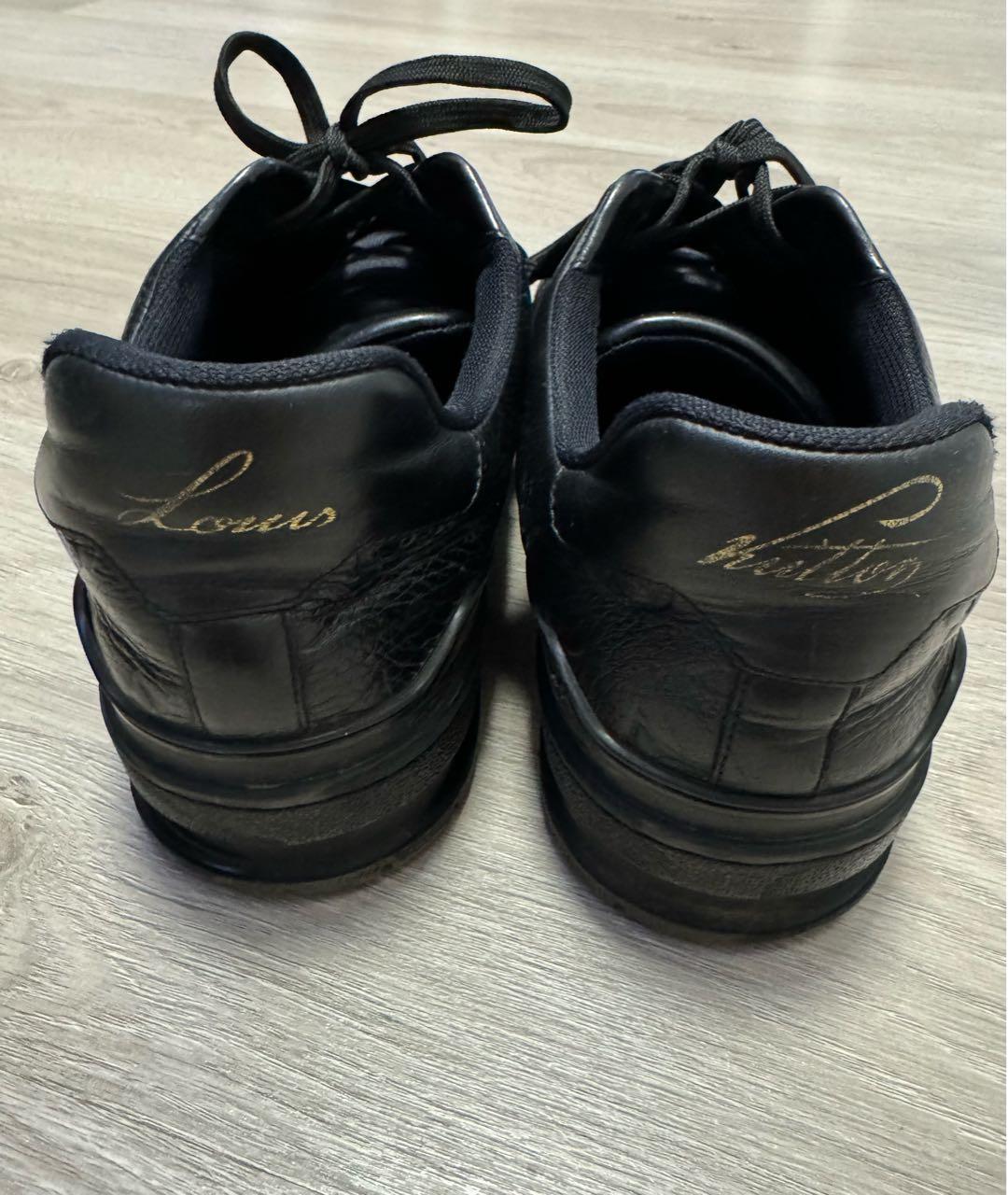 LOUIS VUITTON Черные кожаные низкие кроссовки / кеды, фото 4