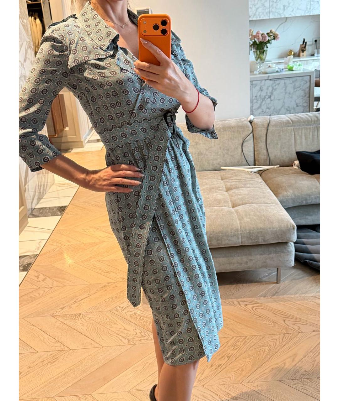 BURBERRY Мульти шелковое платье, фото 4