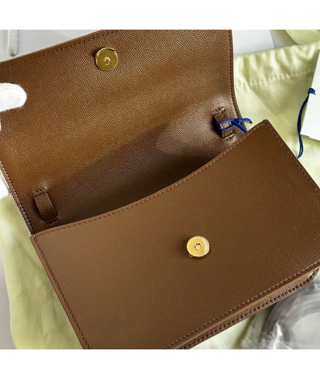 BURBERRY Коричневая кожаная сумка через плечо, фото 5