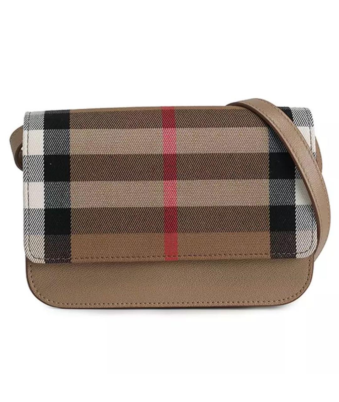 BURBERRY Коричневая кожаная сумка через плечо, фото 8