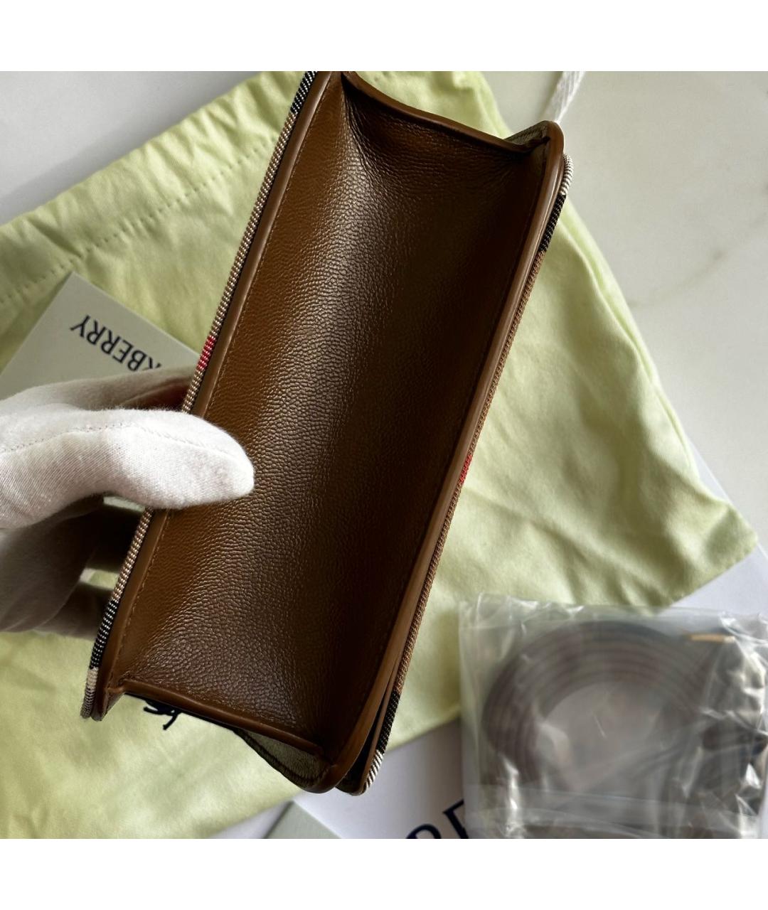 BURBERRY Коричневая кожаная сумка через плечо, фото 7