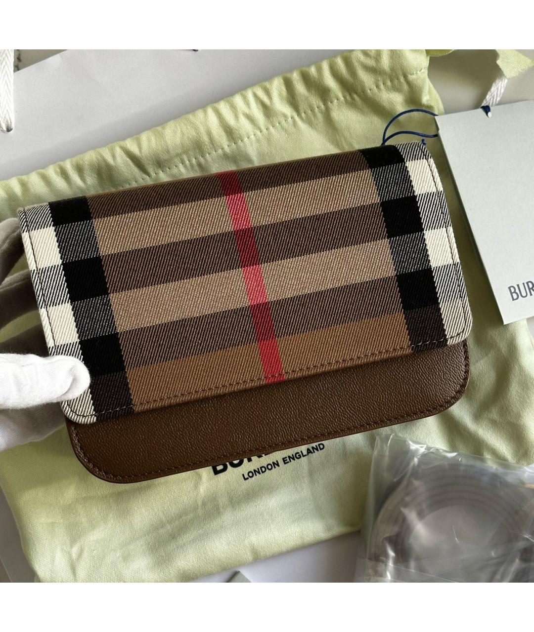 BURBERRY Коричневая кожаная сумка через плечо, фото 3