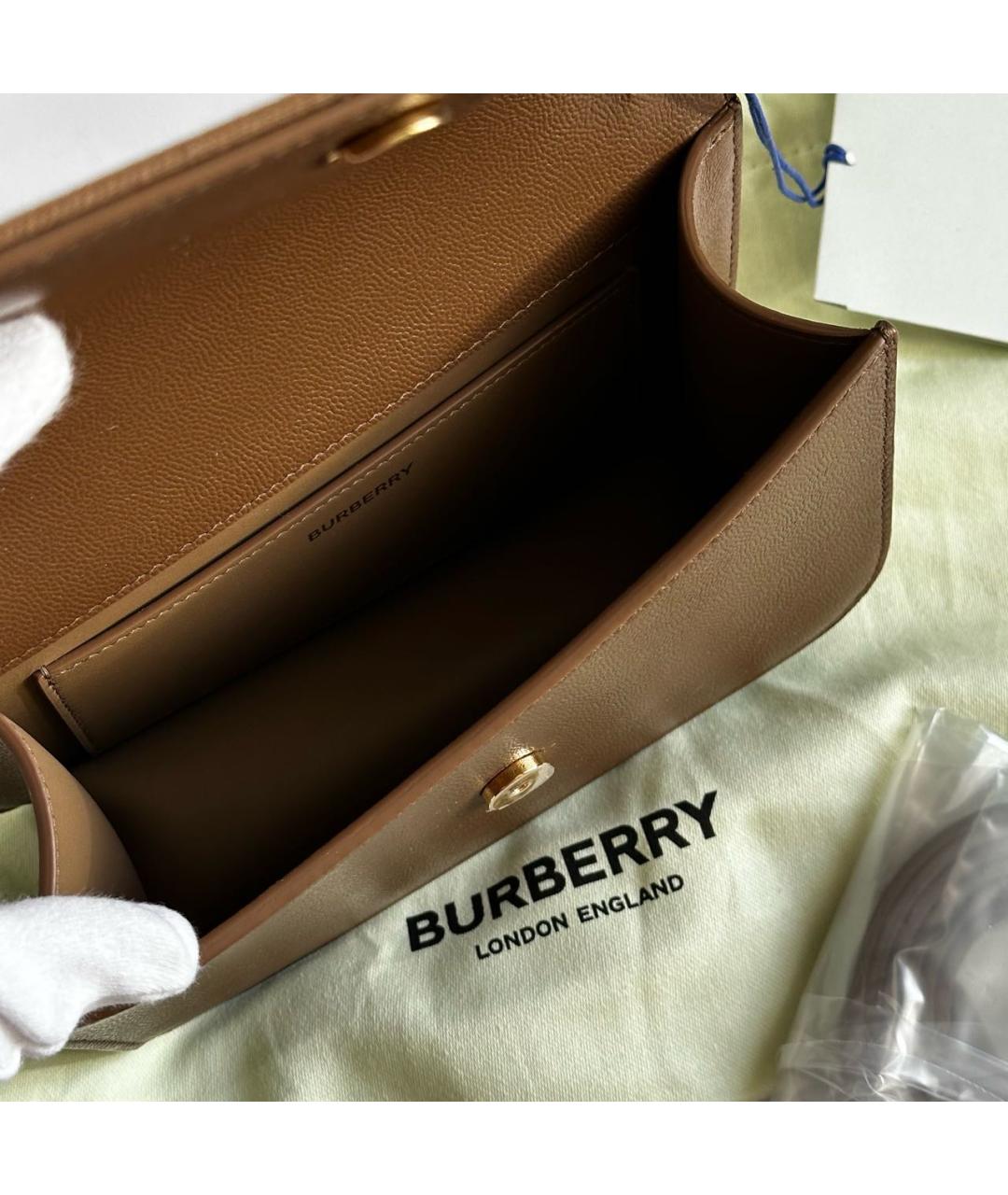BURBERRY Коричневая кожаная сумка через плечо, фото 4
