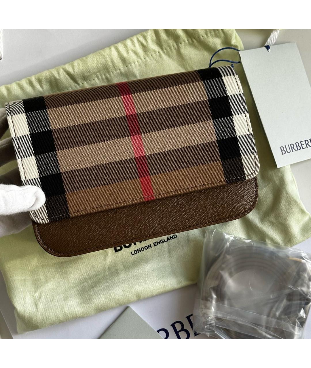 BURBERRY Коричневая кожаная сумка через плечо, фото 2