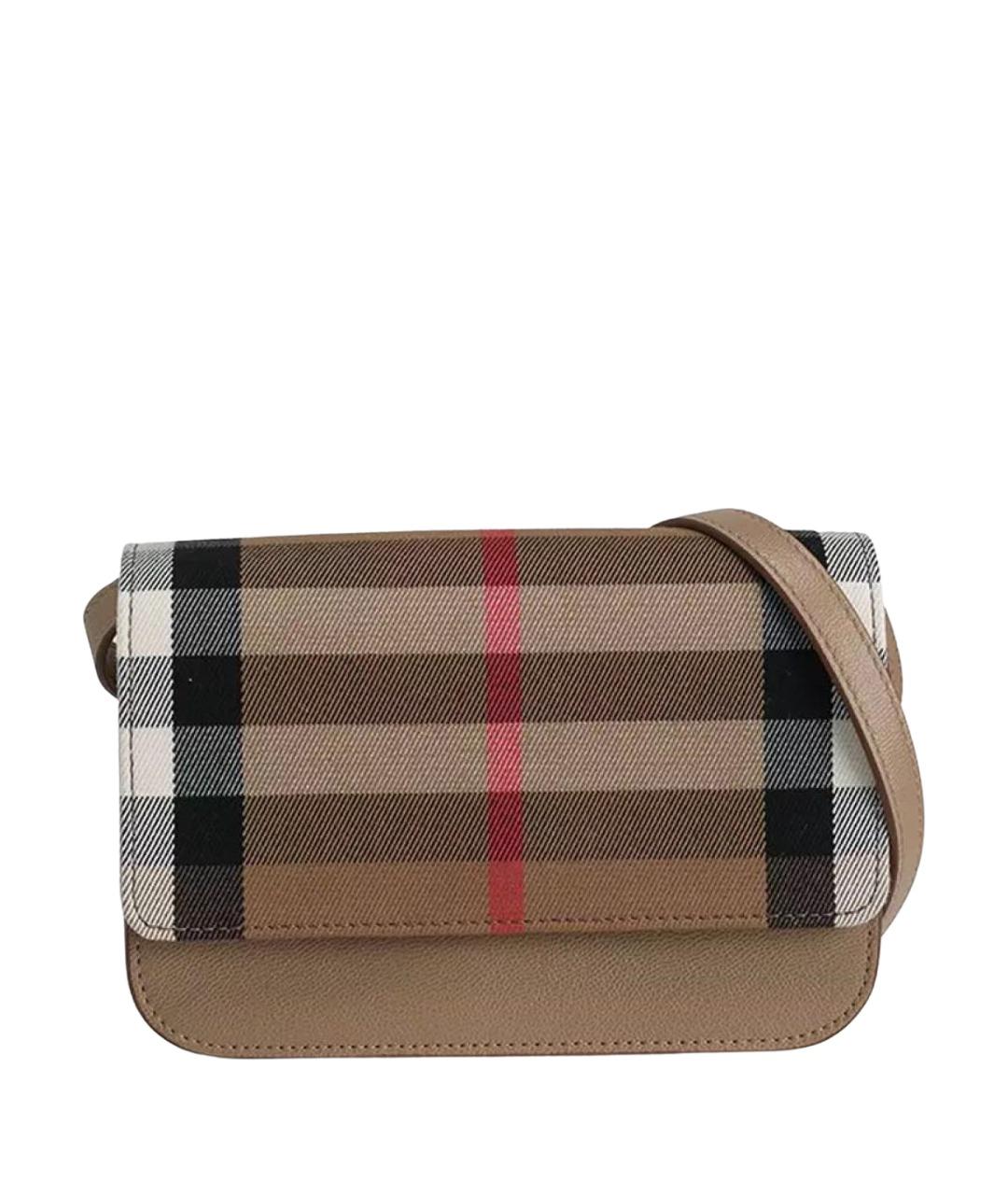 BURBERRY Коричневая кожаная сумка через плечо, фото 9