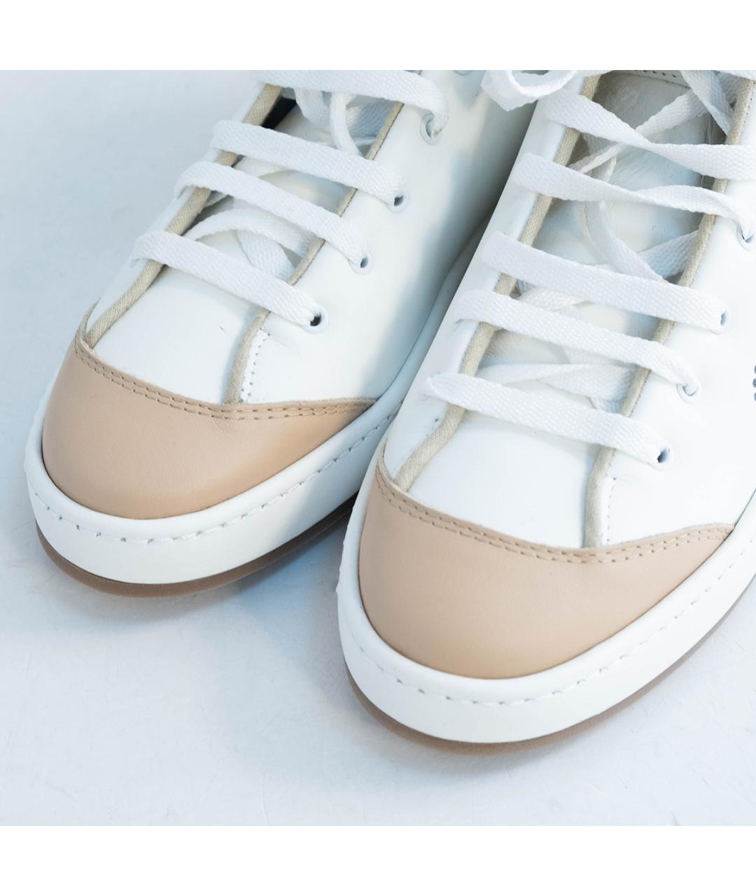 MAX MARA Белые кожаные кеды, фото 3