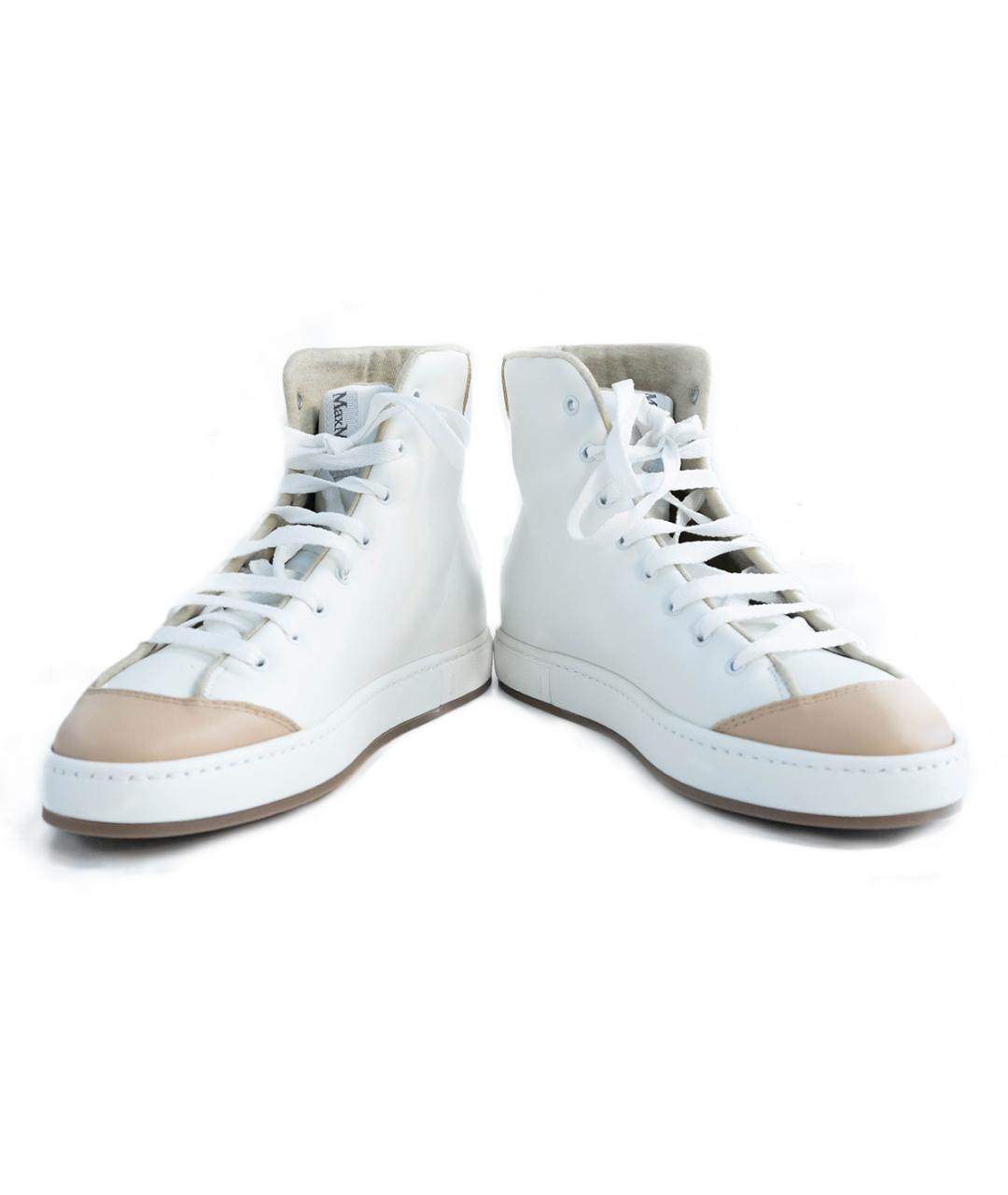 MAX MARA Белые кожаные кеды, фото 4