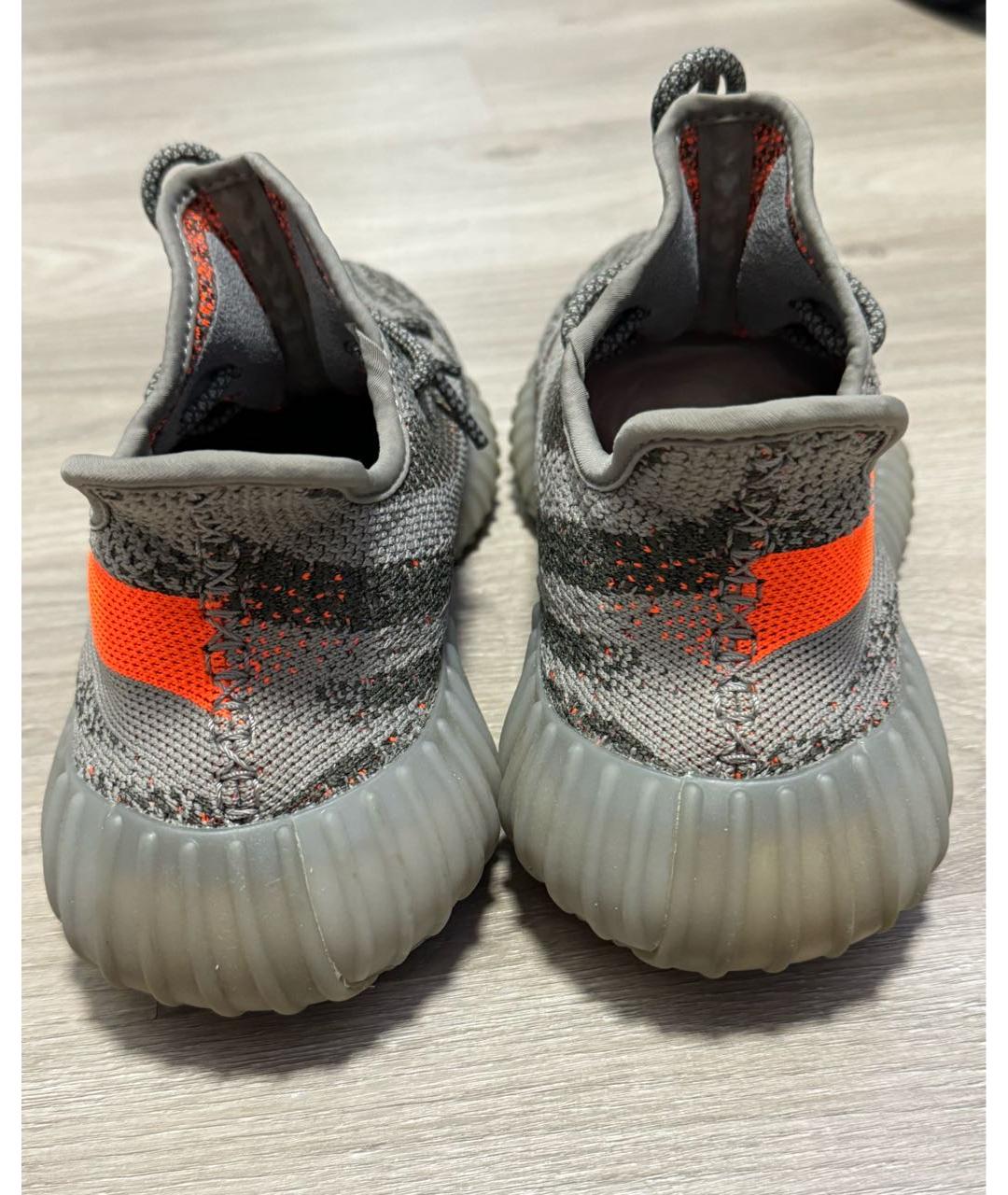 ADIDAS YEEZY Серые текстильные низкие кроссовки / кеды, фото 4