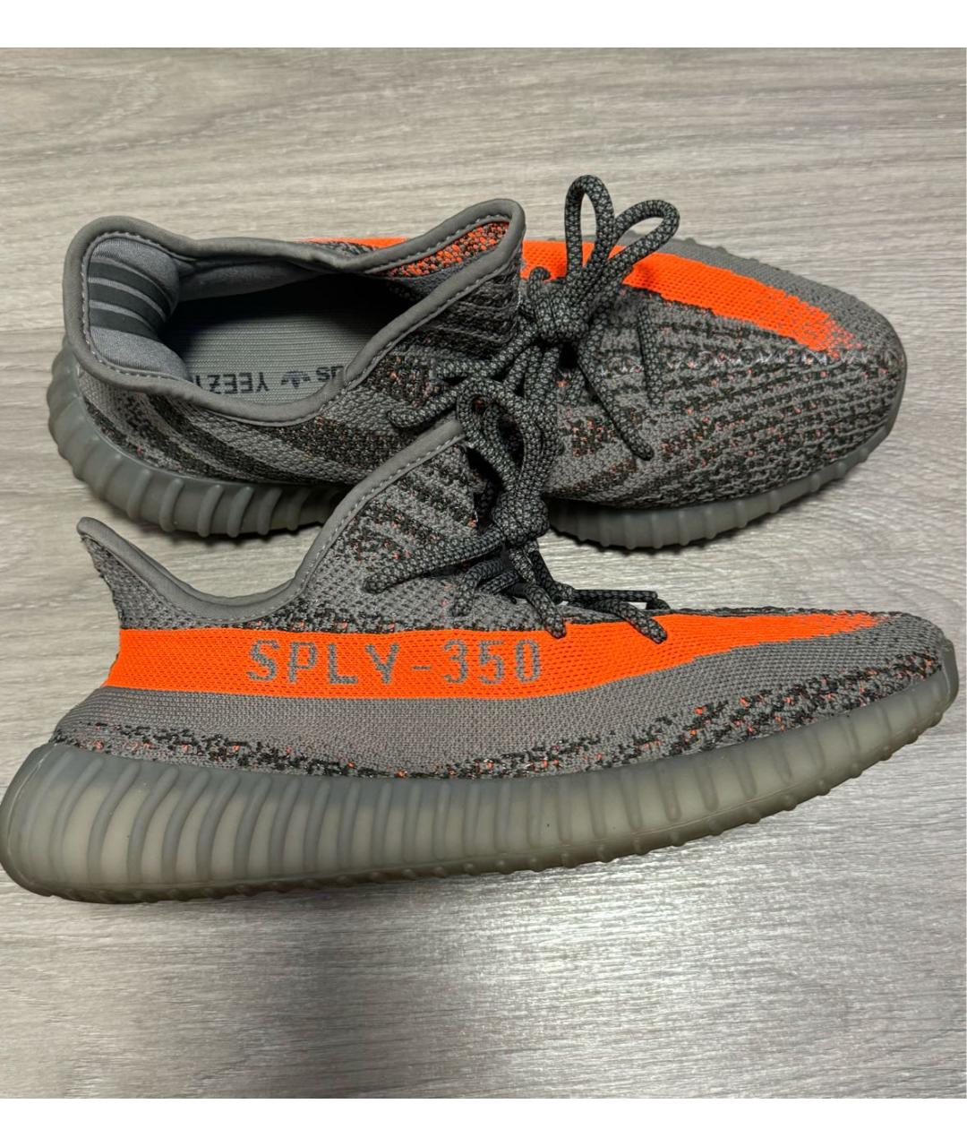 ADIDAS YEEZY Серые текстильные низкие кроссовки / кеды, фото 5