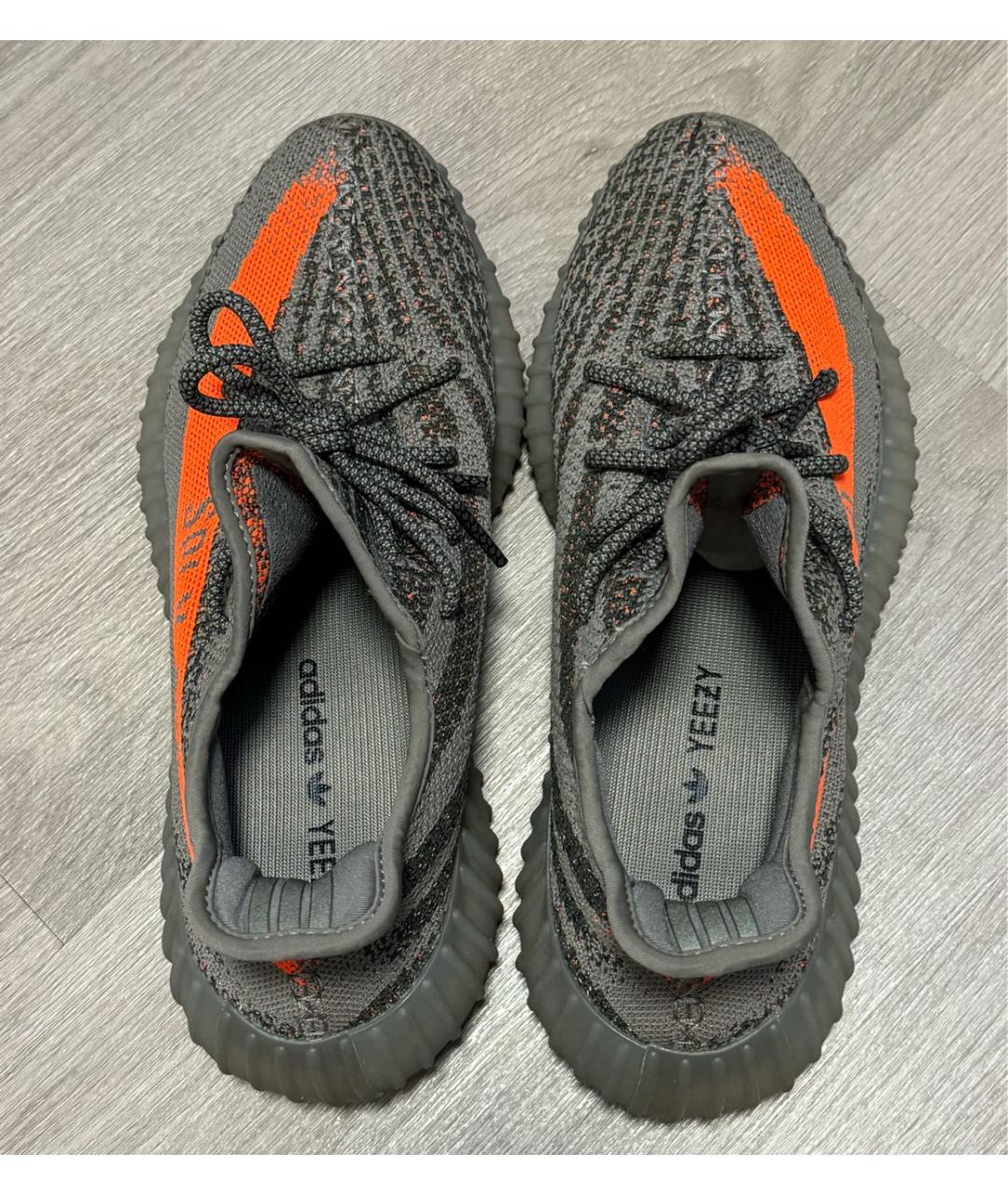 ADIDAS YEEZY Серые текстильные низкие кроссовки / кеды, фото 3
