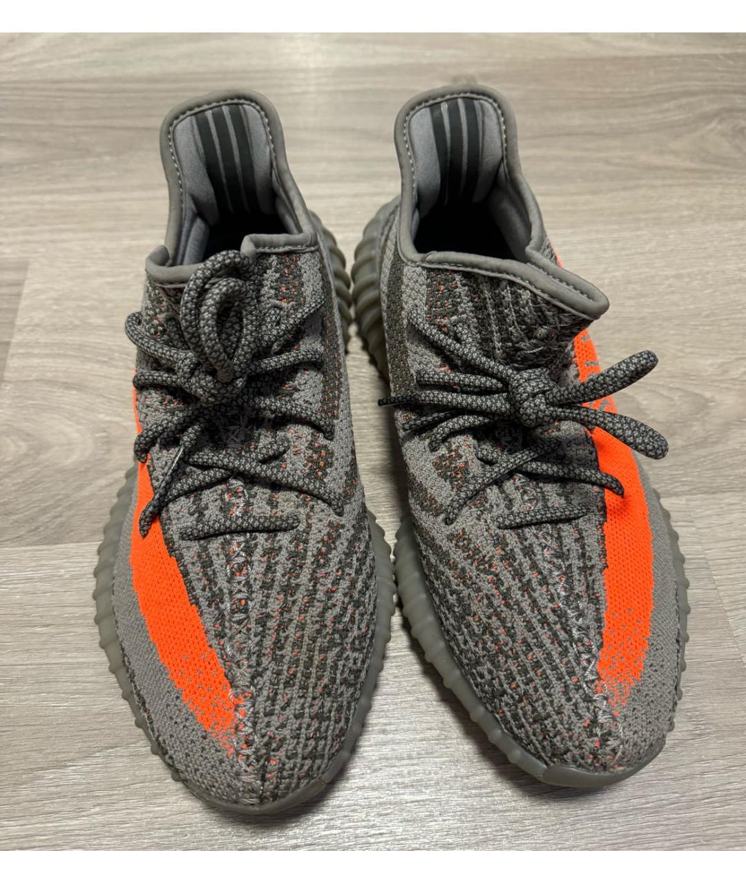 ADIDAS YEEZY Серые текстильные низкие кроссовки / кеды, фото 2