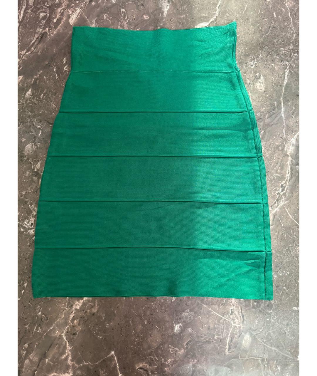 BCBG MAXAZRIA Зеленая вискозная юбка мини, фото 2