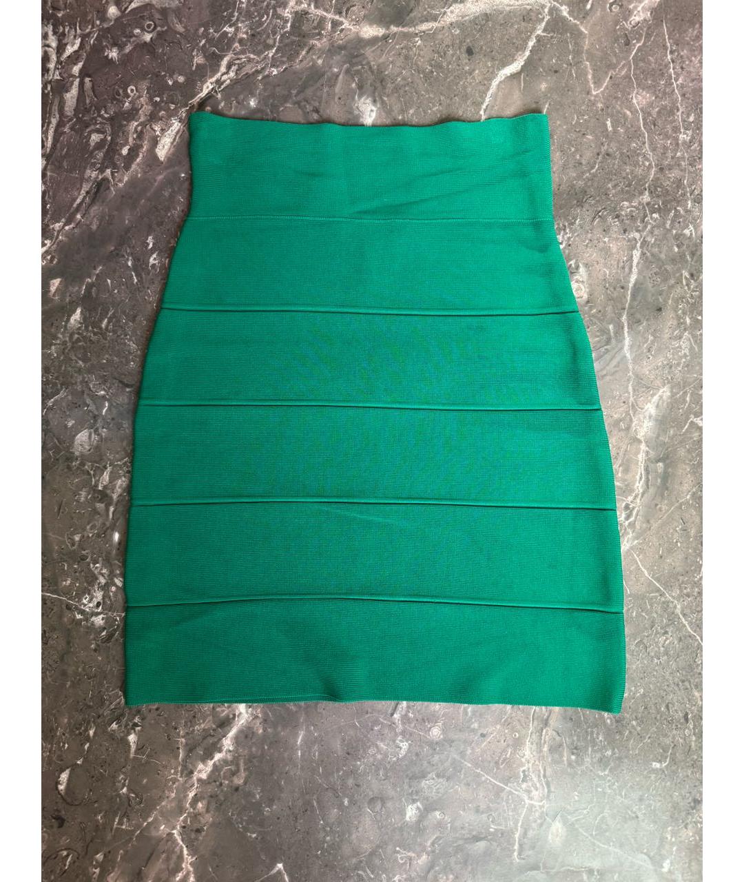 BCBG MAXAZRIA Зеленая вискозная юбка мини, фото 5
